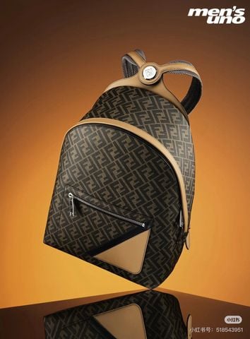 Ba lô FENDI* nam hoạ tiết Logo canvas phối da bò cao cấp
