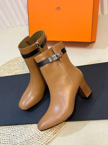 Boot Hermes* gót vuông cao 7cm khoá bạc đẹp sang VIP 1:1