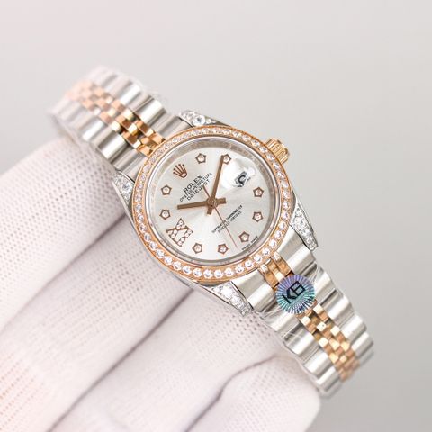 Đồng hồ nữ rolex* dây kim loại case nhỏ 28mm viền kim nhiều màu đẹp SIÊU CẤP