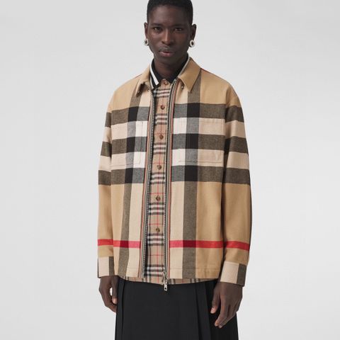 Áo khoác sơ mi BURBERRY* nam kẻ đẹp VIP 1:1