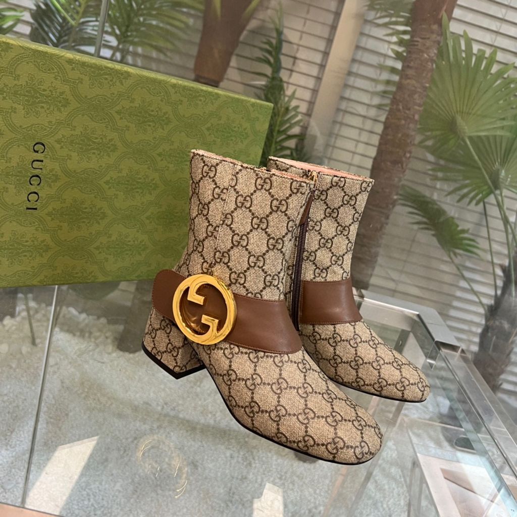 Boot GUCCI* cổ lỡ Giá tốt: logo gót cao 5,5cm logo vàng đẹp sang SIÊU –  lien fashion