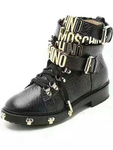 Boot nữ moschino* dáng khoẻ đai chữ vàng kim loại kiểu độc SIÊU CẤP
