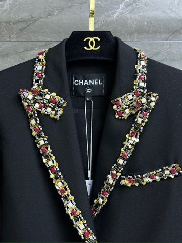 Áo vest chanel* dáng dài viền hạt đai eo đẹp sang VIP 1:1