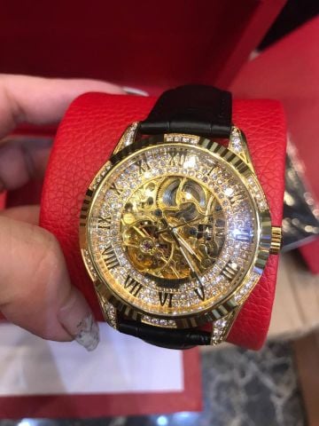 đồng hồ nam máy cơ patek philippe đính kim cương nhân tạo cao cấp