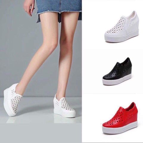 giày slip on độn đế lỗ thoáng khí da đẹp