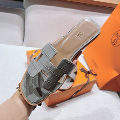 Dép nữ Hermes* vân cá sấu nhiều màu đẹp 1