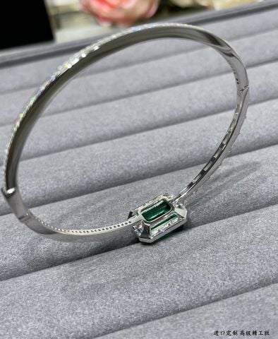 Vòng tay bạc ý 925 nạm kim đá xanh lục