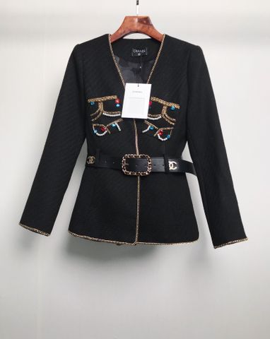 Áo vest nữ CHANEL* viền xích kèm belt đẹp sang SIÊU CẤP SML