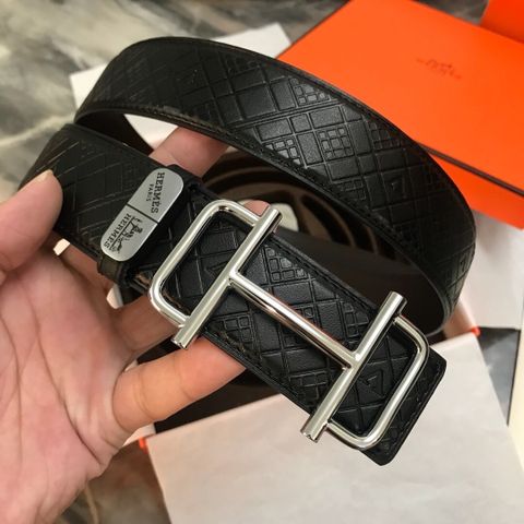 Belt nam HERMES da dập hoạ tiết