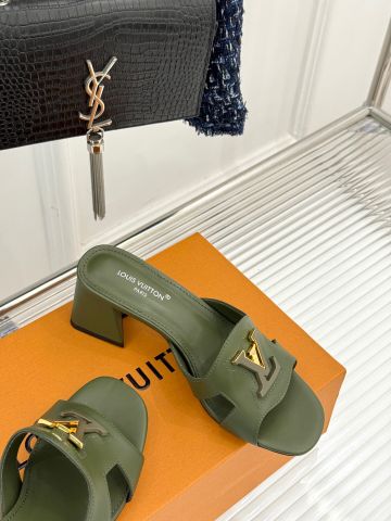 Dép nữ L*V  – Mule GÓT VUÔNG cao 6cm  “HOT” NHẤT HÈ NÀY