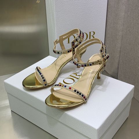 Sandal cao gót Dior* cao 6,5cm 7,5cm 8,5cm quai đá màu đẹp sang SIÊU CẤP