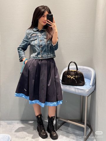 Áo khoác jeans nữ miu* miu* dáng lửng cao cấp