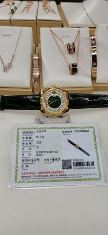 Đồng hồ nữ rolex* dây cá sấu và mặt xanh lá mạ vàng gold nạm kim cương