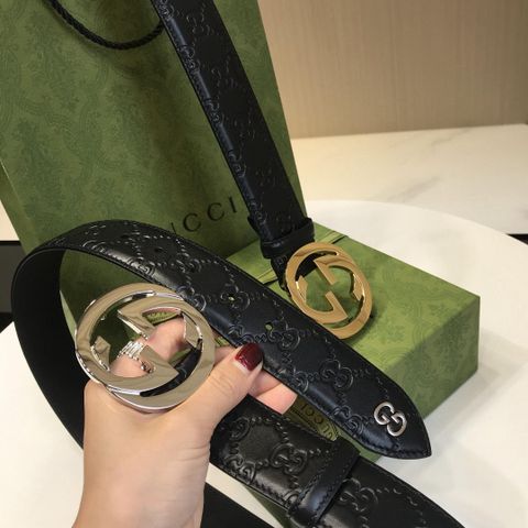 Belt nam GUCCI* dây da bò dập nổi hoạ tiết Logo hàng cao cấp