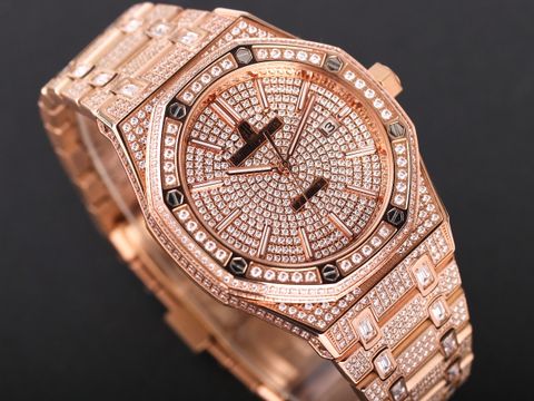 Đồng hồ nam nữ Audemars* Piguet* dây kim loại nạm full kim cương đẹp sang VIP 1:1 nữ 37mm nam 41mm