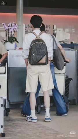 Ba lô FENDI* nam hoạ tiết Logo canvas phối da bò cao cấp