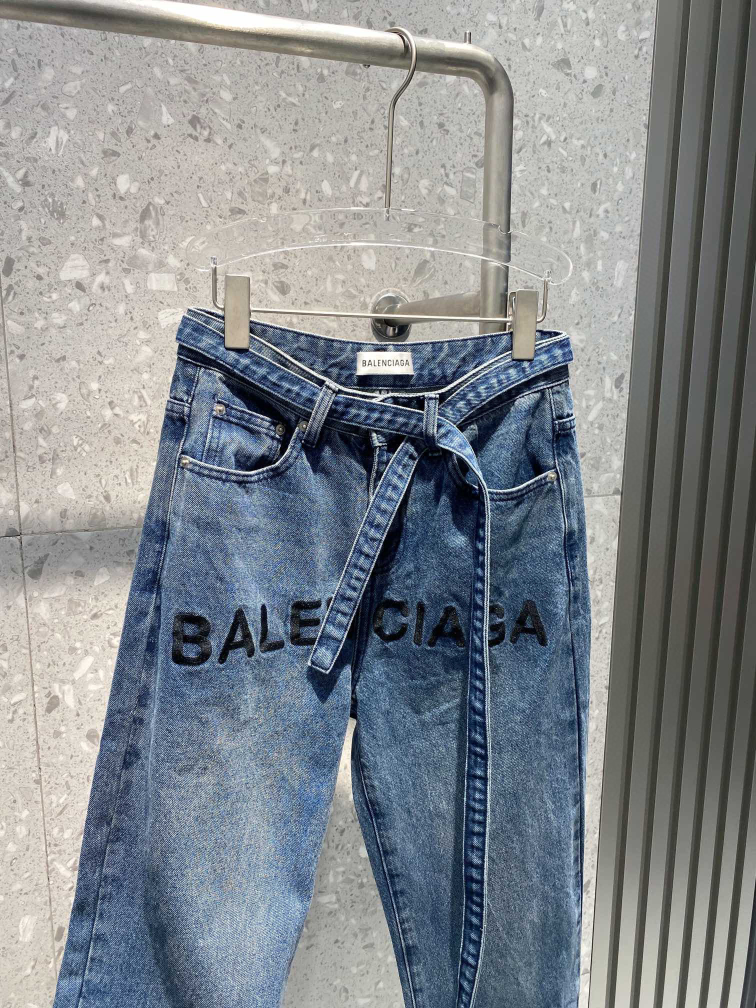 Balenciaga  WideLeg Denim Jeans  Black Balenciaga