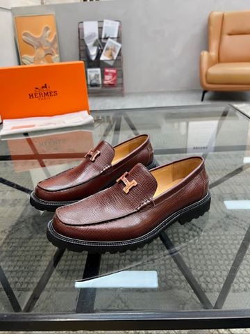 Giày nam Loafer Herme* da bò kiểu đẹp lịch lãm cao cấp