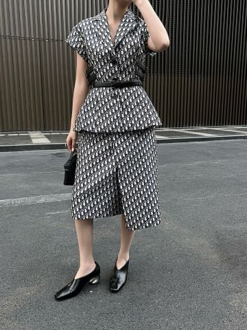 Set Vest váy Nữ Di*or* Họa Tiết oblique