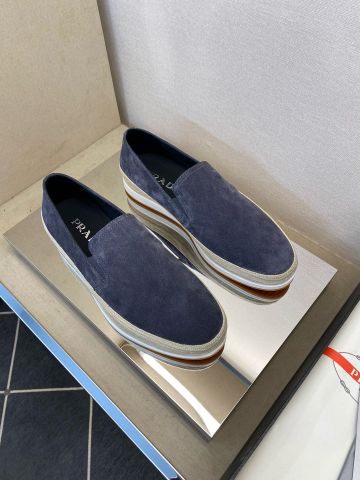 giày slip on nam da lộn PRAD* bốn mùa