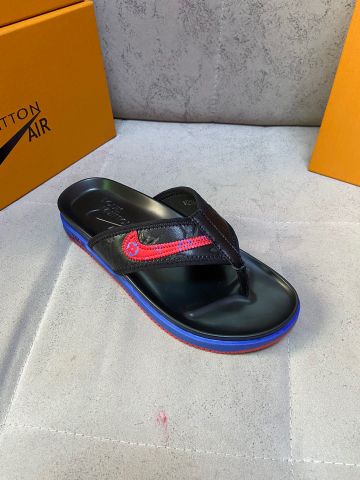 Dép tông nam LV* x nike air quai da bò