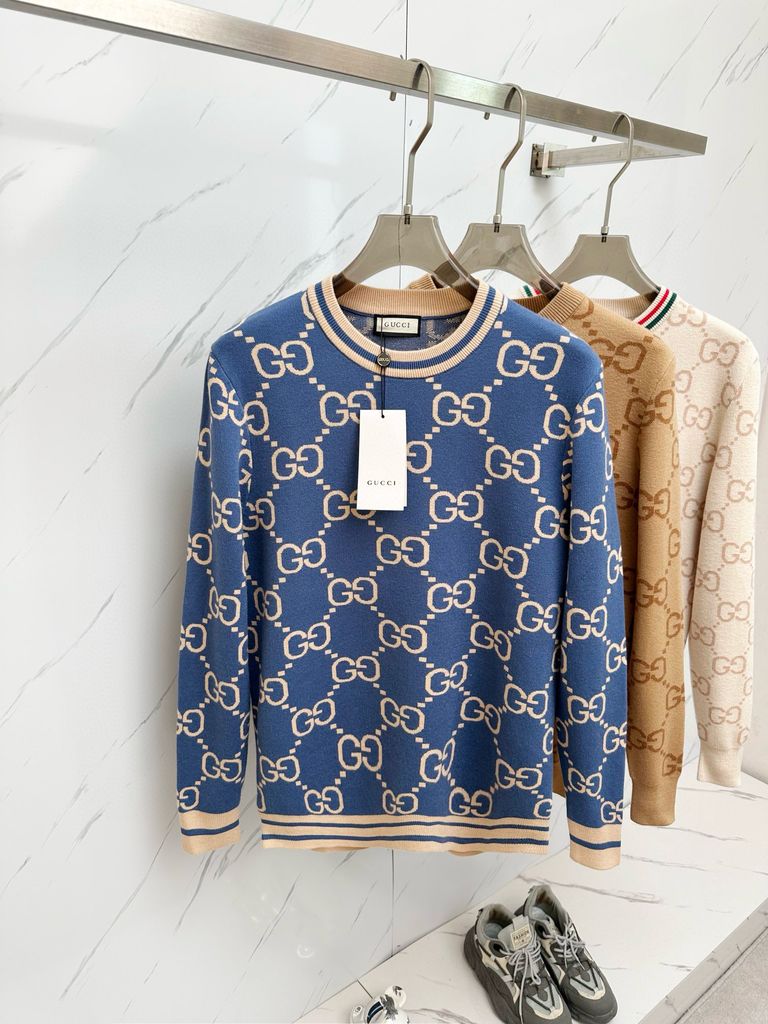 Áo len GUCCI* nam nữ dệt hoạ tiết Logo đẹp cao cấp 1450k Áo len cổ trò ...