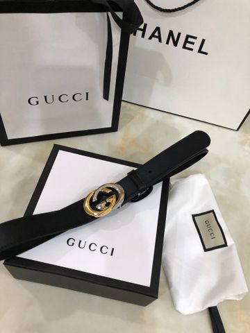 Belt nữ GUCCI* dây da bò lỳ bản 3,5cm chất đẹp cao cấp