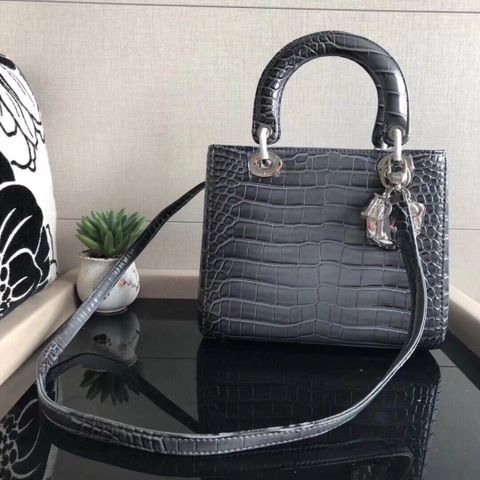 Túi xách nữ Dior lady size 24cm vân cá sấu đẹp sang