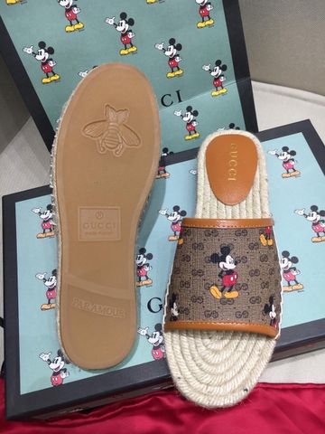 Dép nữ GUCCI mickey đế cói đẹp