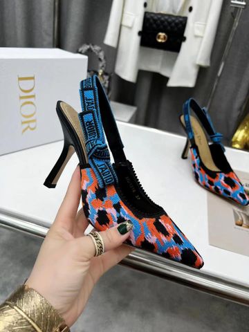 Giày cao gót Dior* chất vải hoạ tiết da báo SIÊU CẤP