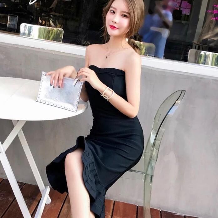 Đầm body cúp ngực đuôi cá đẹp sang sexy chất liệu băng quấn cao ...