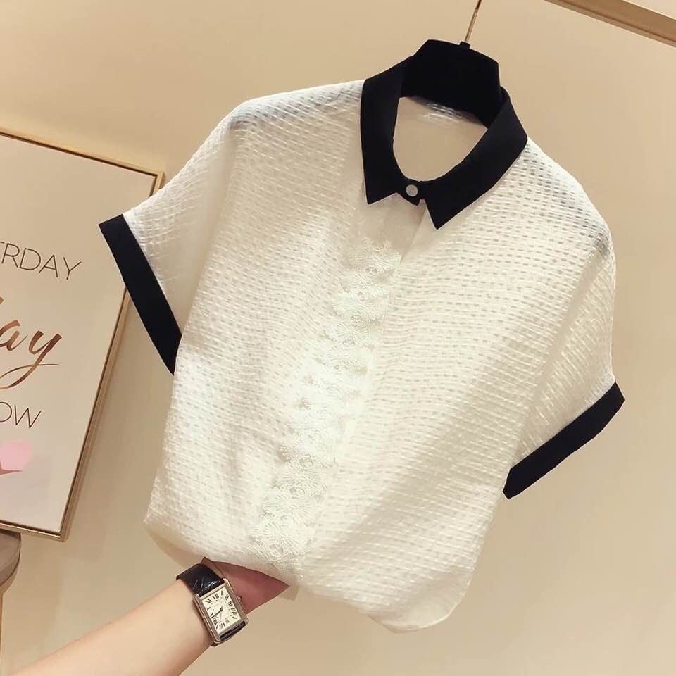 Đồng phục công sở áo sơ mi nữ màu đỏ thắt nơ