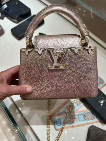Túi xách nữ L*V Capucines Mini Pearl Khaki