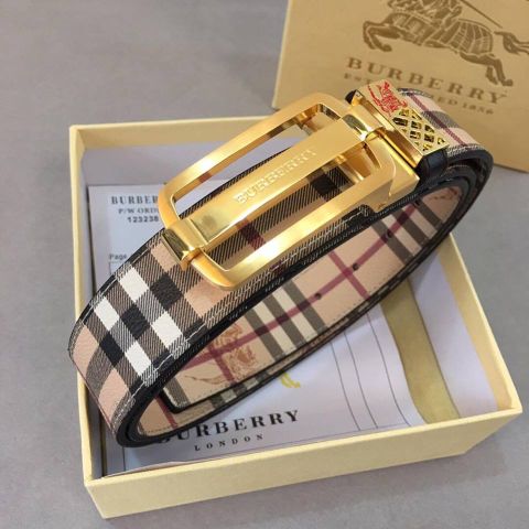 Belt nam burberry dây kẻ đẹp 3,4cm