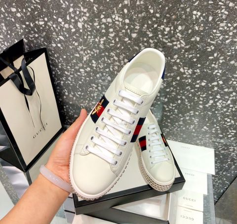 Giày thể thao nữ GUCCI đế đính 3 hàng đá đẹp SIÊU CẤP