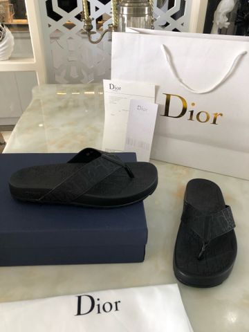 Dép tông nam Dior* quai và đế dập hoạ tiết oblique đẹp