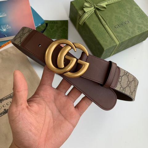 Belt nữ GUCCI* bản 3cm dây hoạ tiết logo phối da lỳ đẹp cao cấp