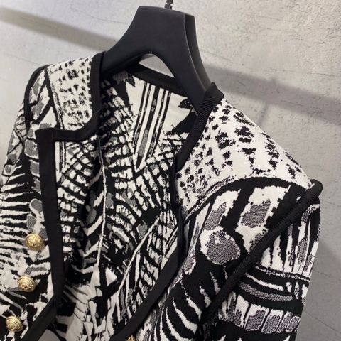 Áo khoác len nữ BALMAIN* hoạ tiết khuy vàng đẹp