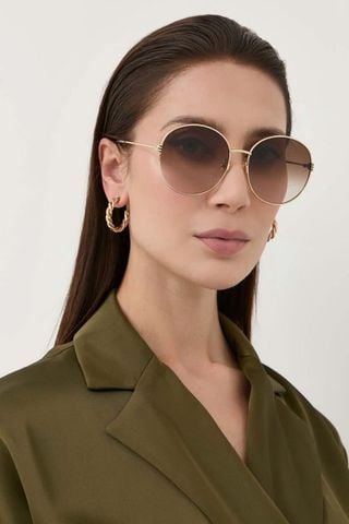 Kính nữ GUCC* mắt tròn gọng kim loại