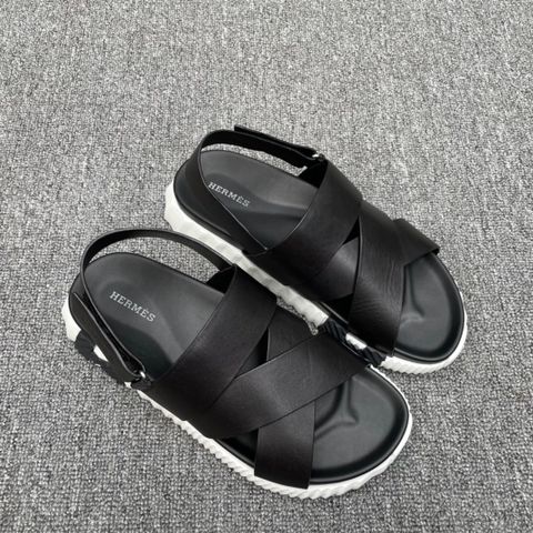 Sandal nam Hermes* quai da bò lỳ mềm đẹp SIÊU CẤP