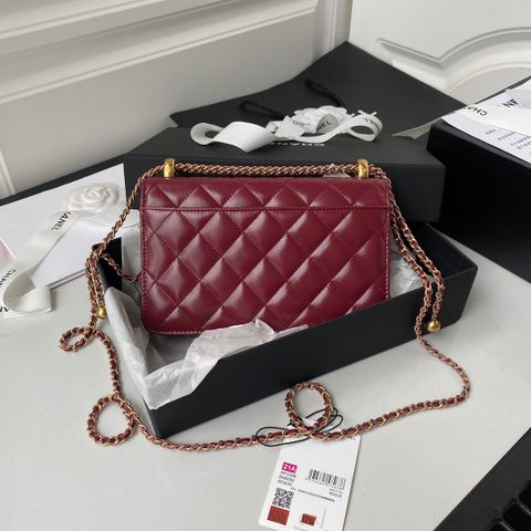 Túi xách nữ chanel* woc size 19,2cm da bò lỳ mịn khoá dây xích vàng đẹp sang SIÊU CẤP