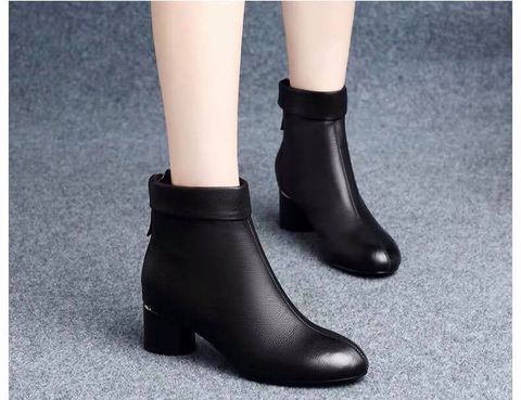 Boot nữ da bò cao cấp gót trụ 5,5cm