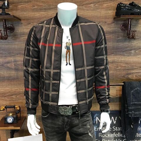 Áo bomber nam kẻ đẹp độc