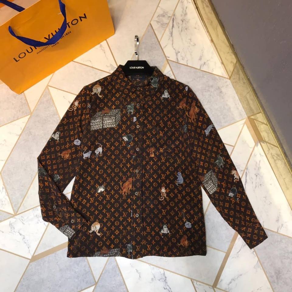 Áo sơ mi nữ Louis Vuitton cổ thêu