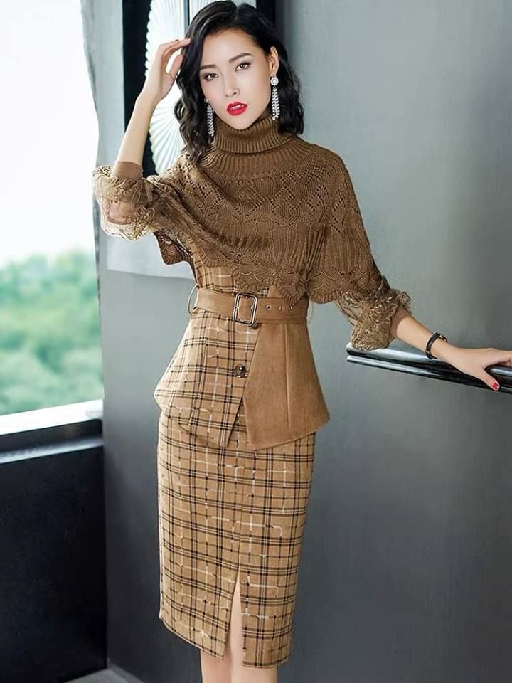 Áo khoác dạ cổ bẻ đính cúc dọc thân đai rời