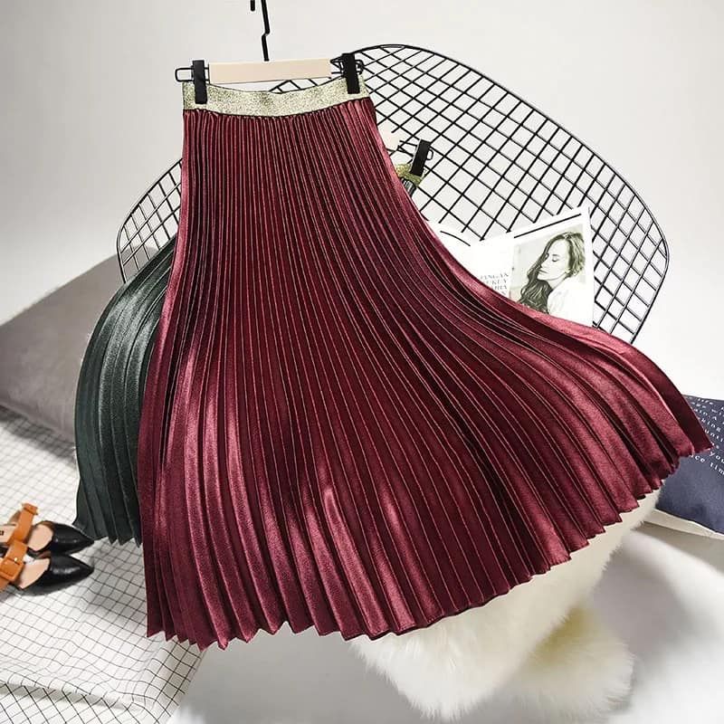 Chân Váy Chữ A Công Sở Satin Sang Trọng Quyến Rũ  Vintage 4 life