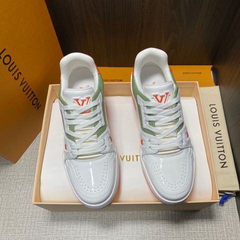 Sneaker LV* trainer cho nam mẫu mới da bóng phối màu đẹp VIP 1:1