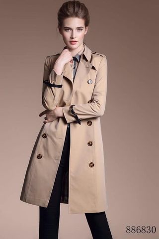 Áo măng tô nữ burberry chất kaki