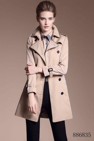 Áo măng tô nữ burberry chất kaki đẹp sang siêu cấp size S - XXL