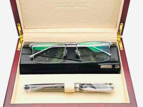 Gọng kính rolex* nam nữ gọng titan mạ vàng siêu bền đẹp sang chảnh tặng kèm bút ký cùng thương hiệu rolex